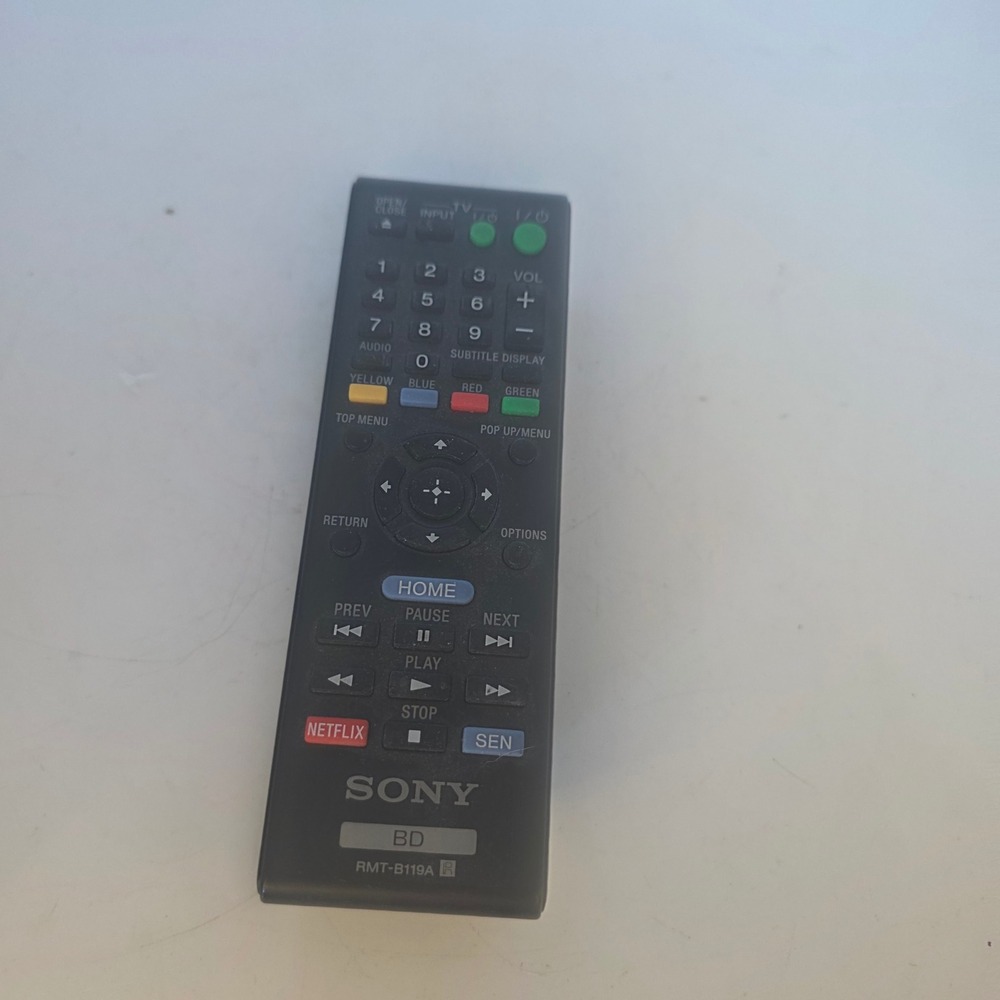 Sony RMT-B119A Blu-ray DVD Player Remote Control Netflix SEN Untested